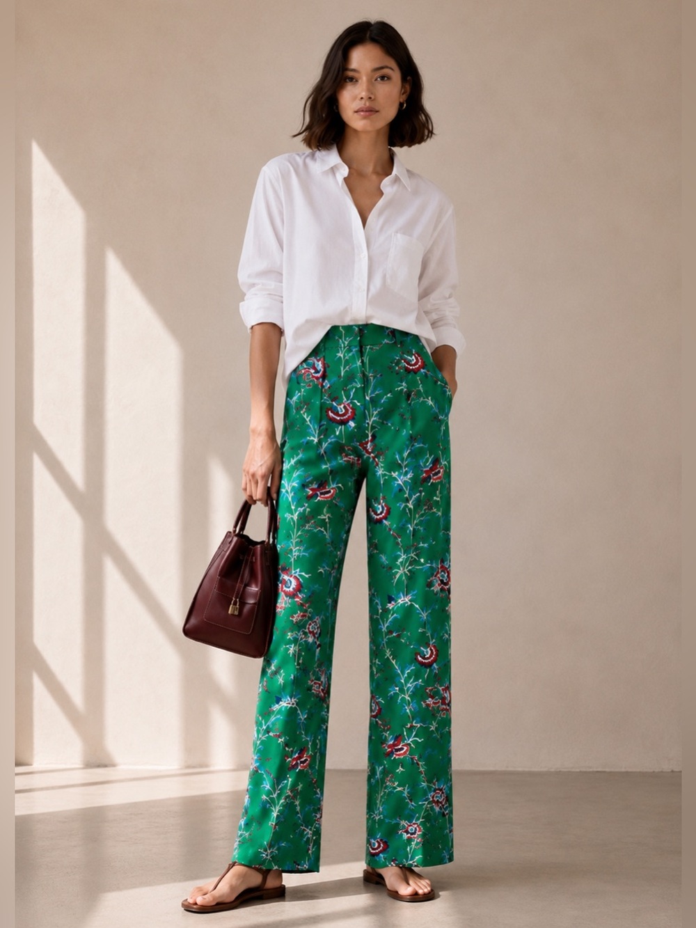 L.K. Bennett Montana 100% Silk Floral Trousers - Size 2 - Fits like a 0